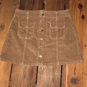 Jolt Button-down Corduroy Mini Skirt